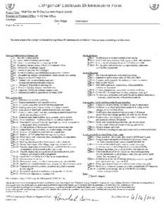 Categorical ExclusIon DetermInation Fom1   Project Title: NightStalker IR Deployment Project[removed]Program or Program Office: Y -12 Site Office