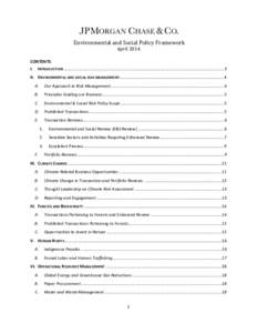Environmental and Social Policy Framework April 2014