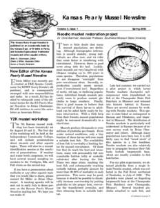 Kansas Pearly Mussel Newsline Volume 5, Issue 1 Spring[removed]Neosho mucket restoration project