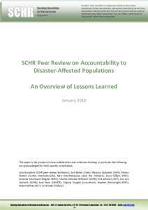 SCHR  Steering Committee for Humanitarian Response