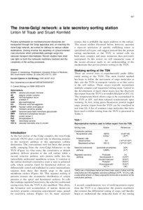 527  The trans-Golgi network: a late secretory sorting station