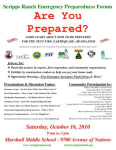 Scripps Ranch Emergency Preparedness Forum