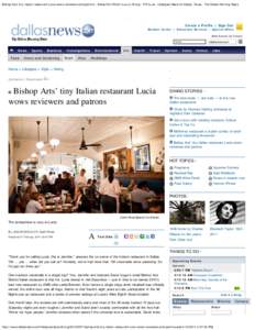 Bishop Arts’ tiny Italian restaurant Lucia wows reviewers and patrons | Dallas-Fort Worth Luxury Dining - F!D Luxe - Lifestyles News for Dallas, Texas - The Dallas Morning News