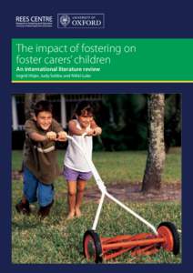 The impact of fostering on foster carers’ children An international literature review Ingrid Höjer, Judy Sebba and Nikki Luke  Acknowledgements