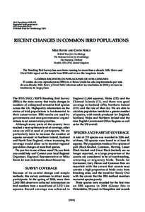 Bird Populations 8:[removed]Reprinted with permission BTO News 260:12-15 © British Trust for Ornithology[removed]RECENT CHANGES IN COMMON BIRD POPULATIONS