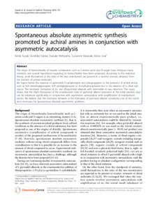 Spontaneous absolute asymmetric synthesis / Soai reaction / Chirality / Enantioselective synthesis / Enantiomeric excess / Stereoselectivity / Chiral auxiliary / Non-linear effects / Cryptochirality / Chemistry / Stereochemistry / Homochirality