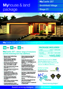 Myhouse & land package MyCastle 207 Smithfield Village Stage 21