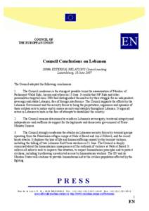 Lebanon / Levant / United Nations Security Council Resolution / Nahr al-Bared / Walid Eido / Lebanon conflict / Asia / Israeli–Lebanese conflict / Lebanon War