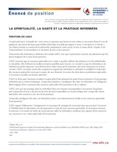 Dans ce document, les mots de genre féminin appliqués aux personnes désignent les femmes et les hommes, et vice-versa, si le contexte s’y prête. Par ailleurs, l’expression infirmière autorisée englobe les titre