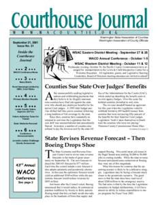 Washington State Association of Counties Washington Association of County Officials September 21, 2001 Issue No. 21
