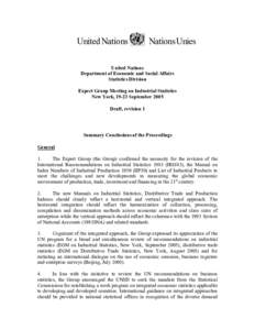 United Nations  Nations Unies United Nations Department of Economic and Social Affairs