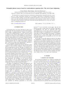 PHYSICAL REVIEW B 78, 195410 ͑2008͒  Entangled photon sources based on semiconductor quantum dots: The role of pure dephasing