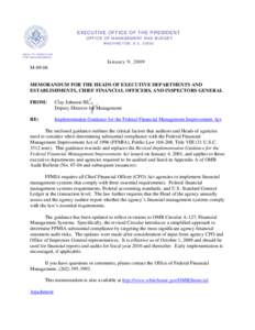 M09-06--Implementation Guidance for the Federal Financial Management Improvement Act