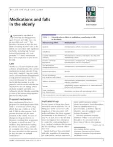 FOCUS ON PATIENT CARE  Medications and falls in the elderly  A