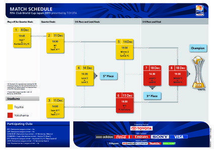 MATCH SCHEDULE  FIFA Club World Cup Japan 2011 presented by TOYOTA