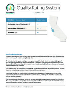 Quality Rating System JANUARY 2014 REGION 9 — Monterey Coast*  Quality Rating