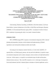 USEPA: OCIR: Statement of Susan P. Bodine, Assistant Administrator U.S. Environmental Protection Agency on March 19, 2007