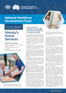 National Workforce Development Fund COMMUNITY SERVICES & HEALTH INDUSTRY  Wendy’s