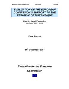 Evaluation of the EC’s Support to the Republic of Mozambique - Ref[removed]Main report