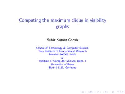 Computing the maximum clique in visibility graphs