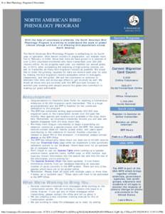 N.A. Bird Phenology Program E-Newsletter