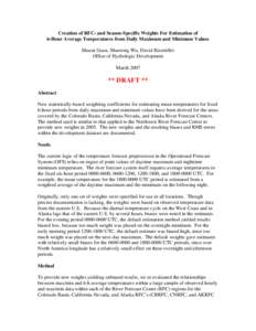 Creation of RFC-Specific Weights for Estimation of 6-Hour Average Temperatures from Daily Maximum and Minimum