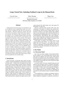 Loopy Neural Nets: Imitating Feedback Loops in the Human Brain Caswell, Isaac Shen, Chuanqi  Wang, Lisa