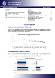 Weekly Economic Report N° 31  August 22, 2014 Indicators