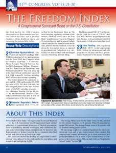 111th CONGRESS, Votes[removed]The Freedom Index A Congressional Scorecard Based on the U.S. Constitution  The House passed H.R[removed]on December 11, 2009 by a vote of[removed]Roll