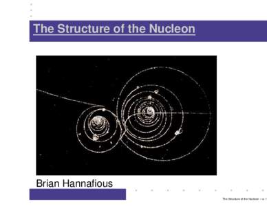 The Structure of the Nucleon  Brian Hannafious The Structure of the Nucleon – p. 1/