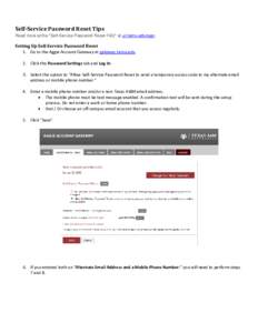 Self-Service Password Reset Tips Read more at the 