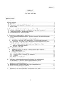 GERMANY GERMANY (July[removed]June[removed]Table of contents Executive Summary ...............................................................................................................................2