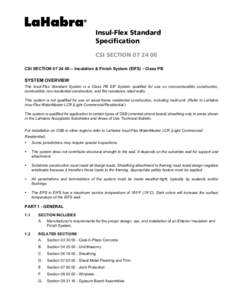 Insul-Flex Standard Specification CSI SECTION[removed]CSI SECTION[removed] – Insulation & Finish System (EIFS) - Class PB  SYSTEM OVERVIEW