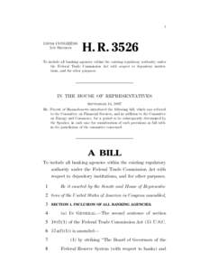 I  110TH CONGRESS 1ST SESSION  H. R. 3526
