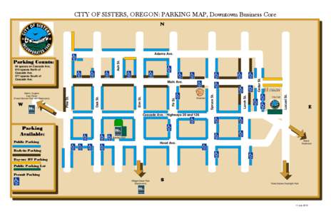 CITY OF SISTERS, OREGON: PARKING MAP, Downtown Business Core N Larch St.  Chamber