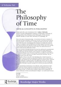 4-Volume Set  The Philosophy of Time CRITICAL CONCEPTS IN PHILOSOPHY