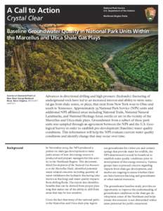 Baseline Groundwater Quality in National Park Units Within the Marcellus and Utica Shale Gas Plays, New York, Pennsylvania, and West Virginia, 2011