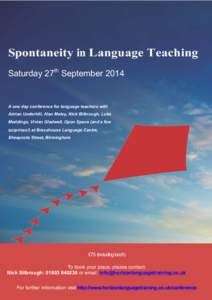 Year of birth missing / Education / Linguistics / International Association of Teachers of English as a Foreign Language / Acronyms / Malcolm Gladwell / Delta / Language education / Lesson / English-language education / English language / Scott Thornbury