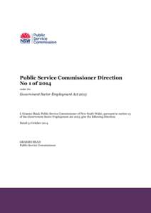 Public Service Commissioner's Direction No 1 of[removed]Managing Gifts and Benefits - MS Word text