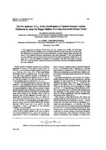 Biochem. J, Printed in Great Britain 165  The Pre-eminence of k,,. in the Manifestation of Optimal Enzymic Activity