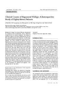 Clinical Course of Segmental Vitiligo  Ann Dermatol Vol. 26, No. 1, 2014
