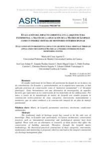 María del Cisne Aguirre, José Solano. et al. / Evaluación del impacto ambiental en la arquitectura patrimonial a través de la aplicación de la Matriz de Leopold como un posible sistema de monitoreo interdisciplinar 