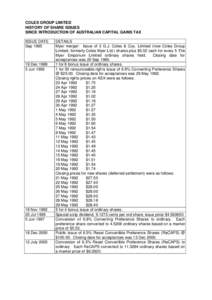 Investment / Equity securities / Finance / Types of business entity / Myer / Preferred stock / Coles Group / Bonus share / Scrip issue / Stock market / Financial economics / Corporate finance