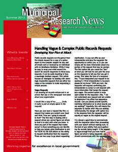 Municipal  Research News Summer 2013