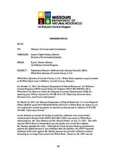 MEMORANDUM DATE: TO: Missouri Air Conservation Commission