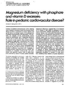 REPRINTED FROM  ~~~~ttm: JUNEVOLUME 3, NUMBER 6 (PAGESMagnesium deficiency with phosphate