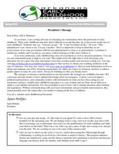 Arkansas Early Childhood Association Spring 2006 Newsletter