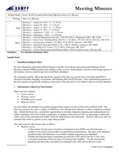 Meeting Minutes Project Name: Meeting: Lower North Canadian Watershed Oklahoma Discovery Meeting Discovery Meeting