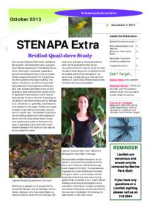 St Eustatius National Parks  October 2013 NewsletterInside this Publication...