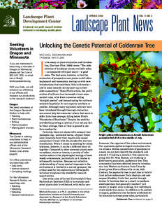 Landscape Plant Development Center A national, non-profit research institute dedicated to developing durable plants  Landscape Plant News